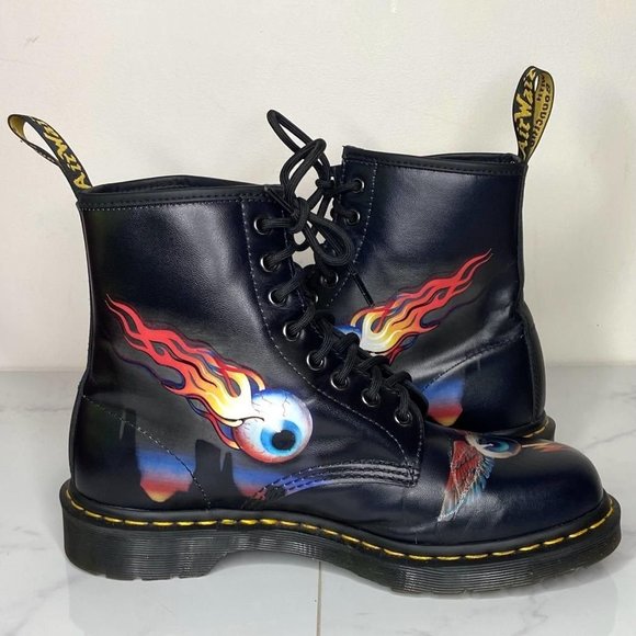 Dr. Martens x Rick Griffin 1460 Black Leather Eye Backhand Tattoo Boots 10 43 main image 11
